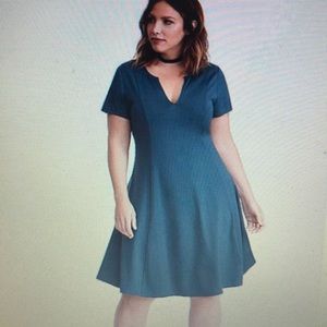 TORRID Teal V-neck Skater Dress (3X)